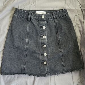 Denim Button-Front‎ Skirt